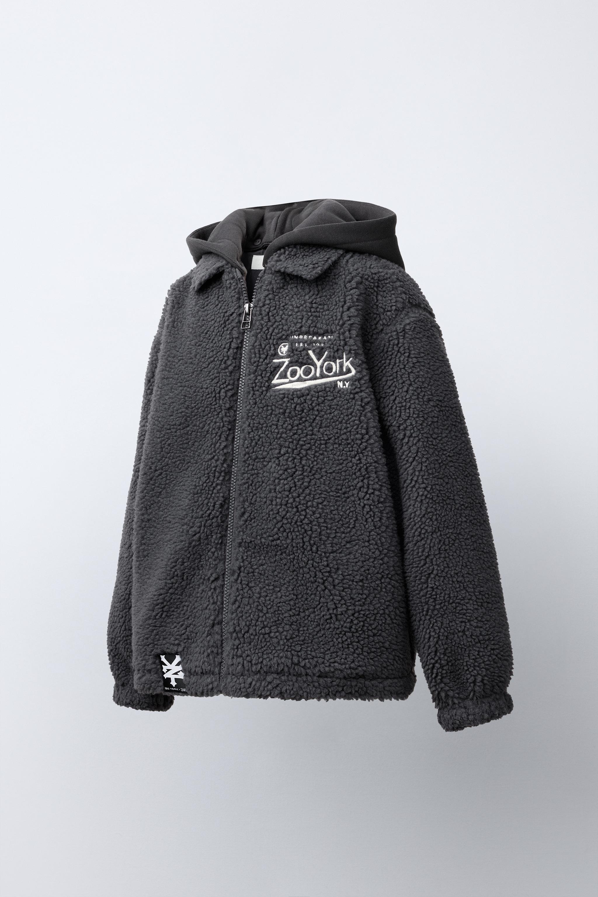 ZOO YORK® X ZARA REMOVABLE HOOD EMBROIDERED FLEECE OVERSHIRT